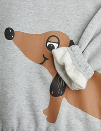 Mini Rodini Dog Sweater Grey Melange