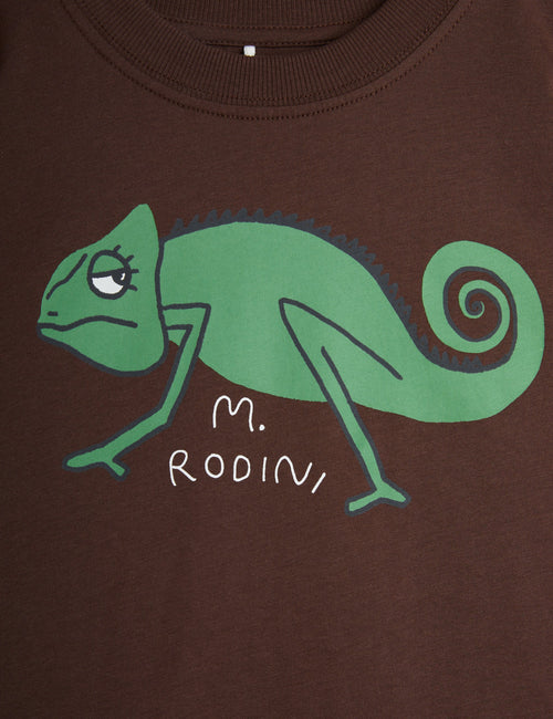 Mini Rodini Lizard Short Sleeve Tee Brown