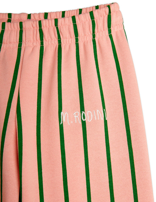 Mini Rodini Vertical Stripes Sweatpants Pink + Green