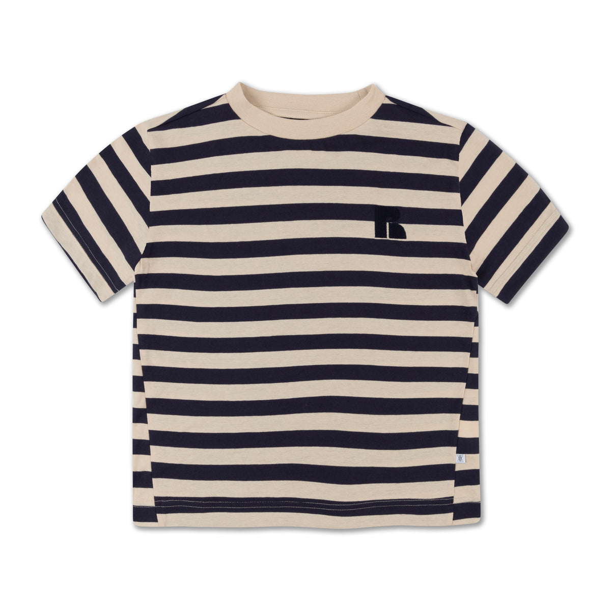 Repose AMS tee shirt - dark blue fine stripe