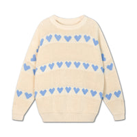 Repose AMS knit slouchy sweater - summer day blue hearts