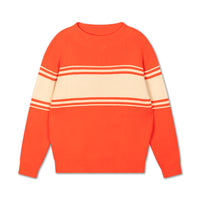 Repose AMS knit sweater - fiesta red sand stripe