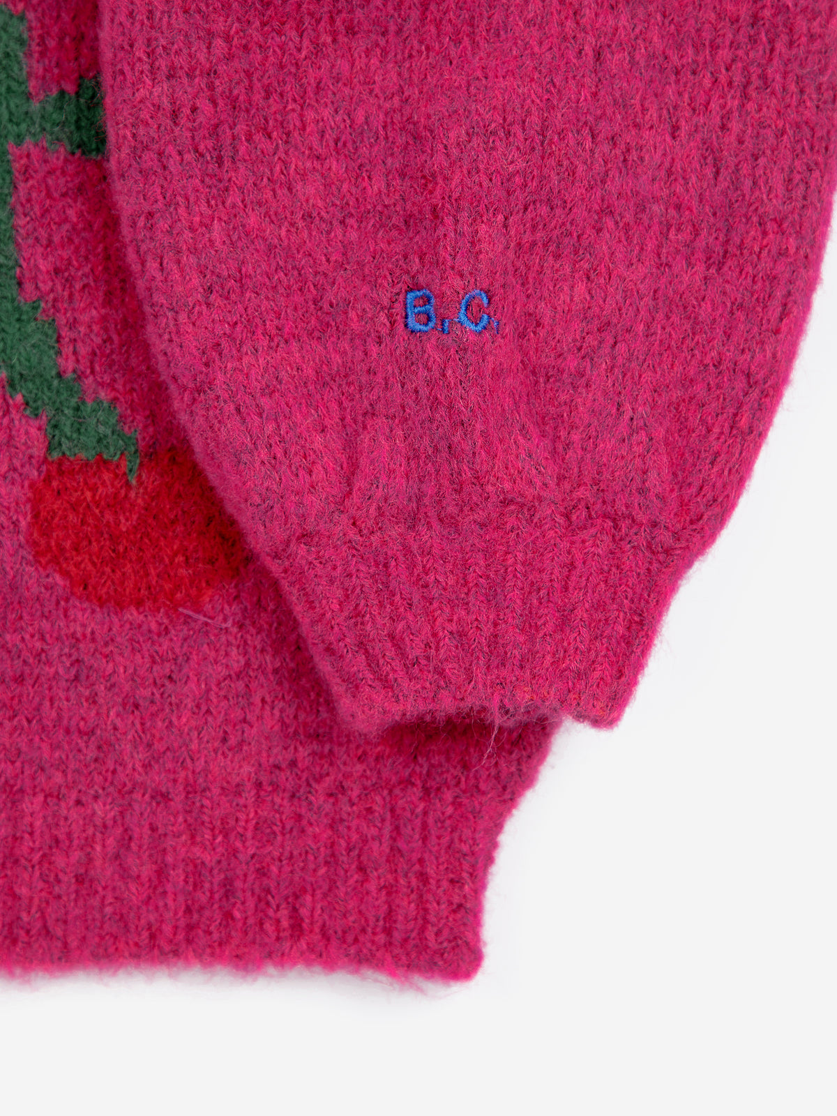 Bobo Choses Bobo Cherry intarsia cardigan Fuchsia