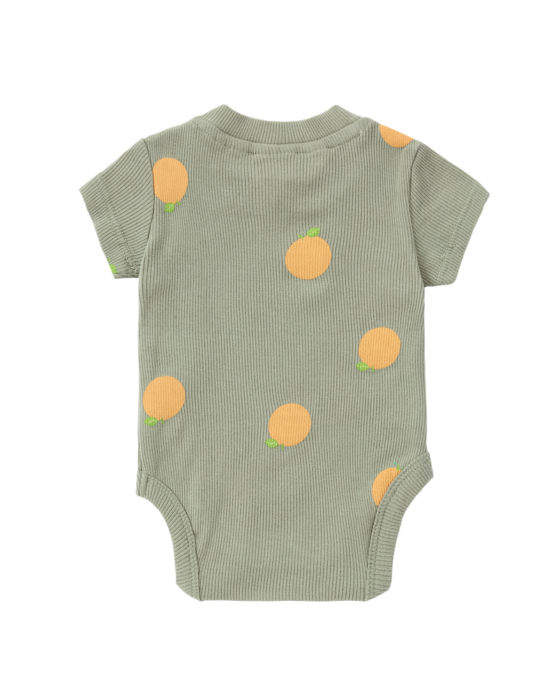 Susukoshi Short Sleeve Bodysuit Rib Oranges