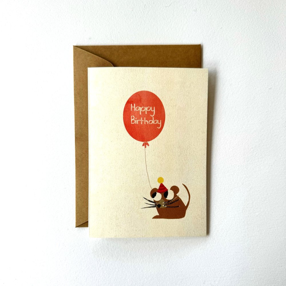 Florence Fry Mouse Happy Birthday Greeting Card