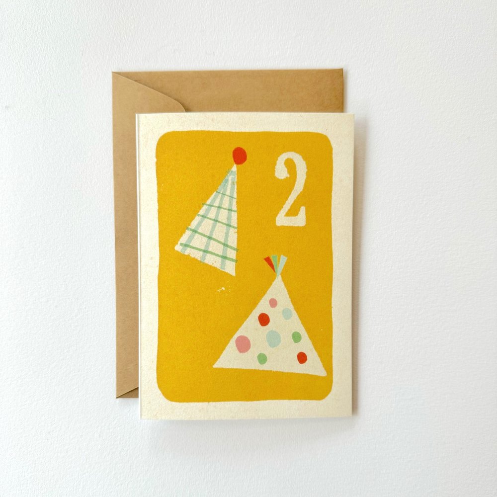 Florence Fry 2 Party Hats Greeting Card