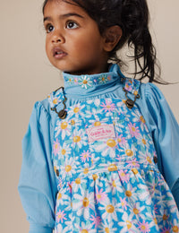 Goldie and Ace SOPHIA EMBROIDERED PUFF SLEEVE SKIVVY SKY BLUE