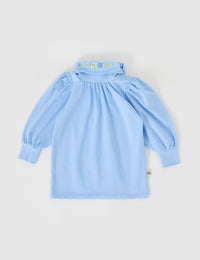 Goldie and Ace SOPHIA EMBROIDERED PUFF SLEEVE SKIVVY SKY BLUE