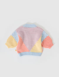 Goldie and Ace COLOUR BLOCK KNIT CARDIGAN