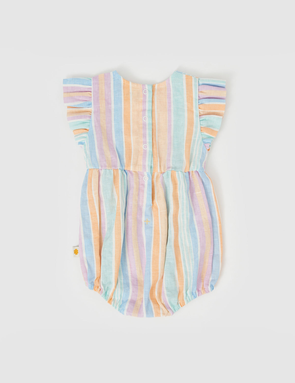 Goldie and Ace LANI LINEN ROMPER PASTEL STRIPE