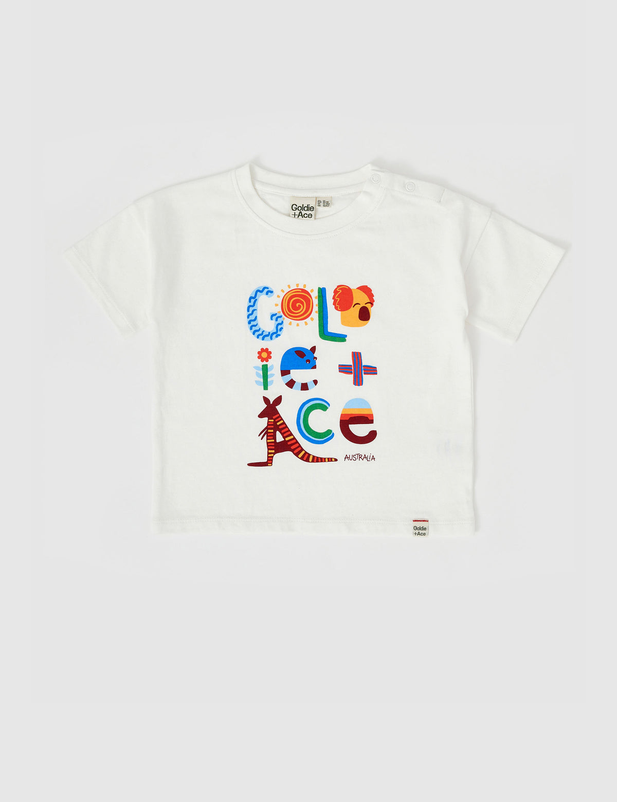 Goldie and Ace LAND DOWN UNDER T-SHIRT WHITE