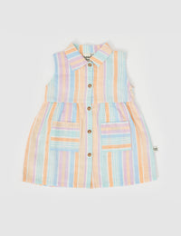 Goldie and Ace RUDY LINEN DRESS PASTEL STRIPE