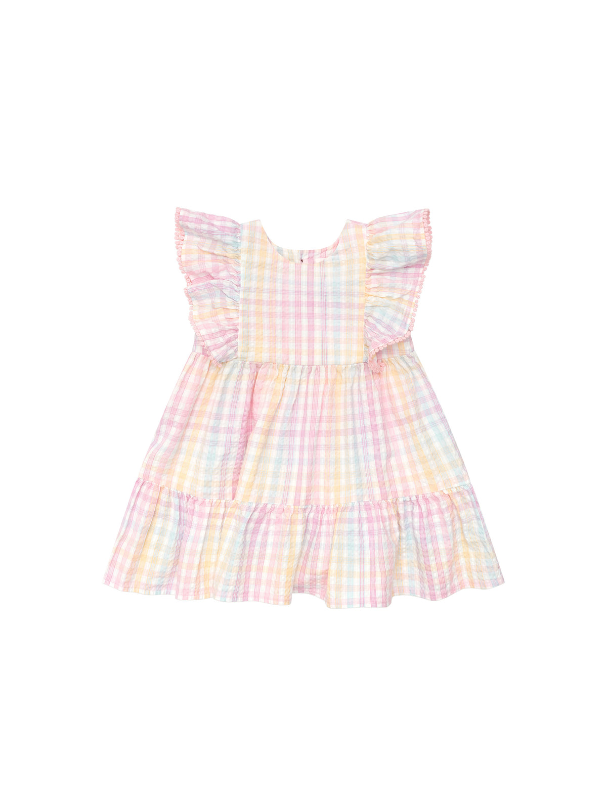 HUxbaby RAINBOW CHECK FRILL DRESS