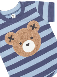 Huxbaby FURRY HUX BLUE STRIPE BEAR T-SHIRT