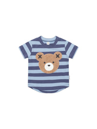 Huxbaby FURRY HUX BLUE STRIPE BEAR T-SHIRT