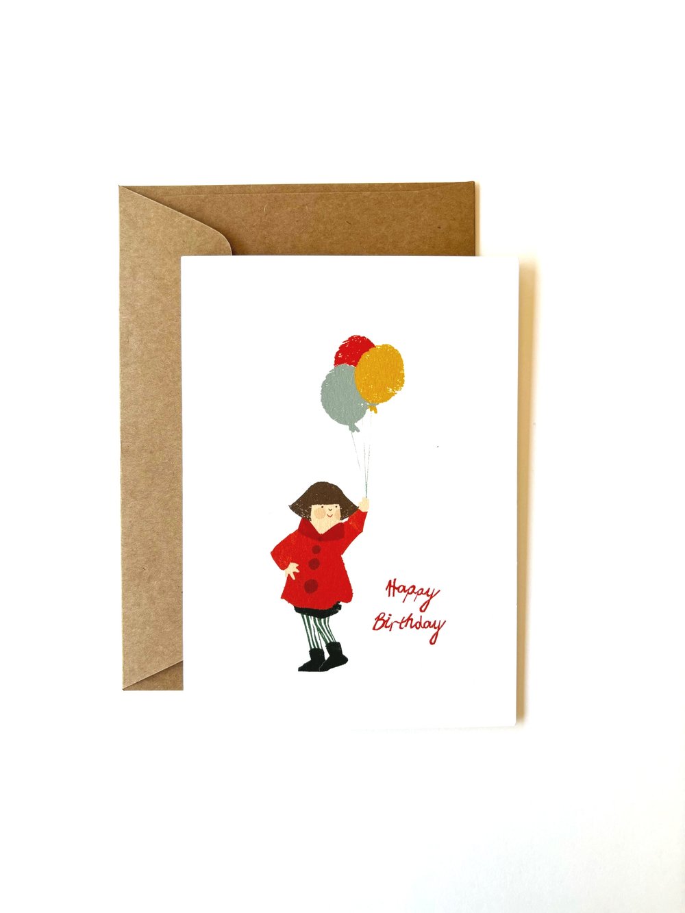 Florence Fry Girl with Balloons Greeting Card