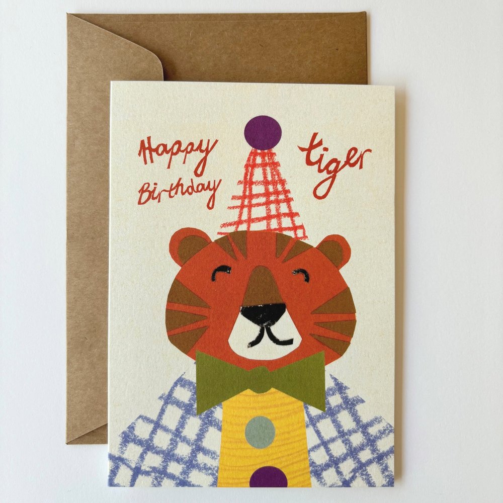 Florence Fry Happy Birthday Tiger Greeting Card