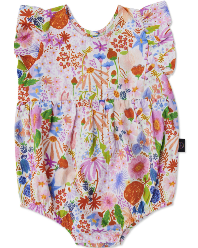 Kip and Co Meandering Meadow Organic Cotton Frill Playsuit