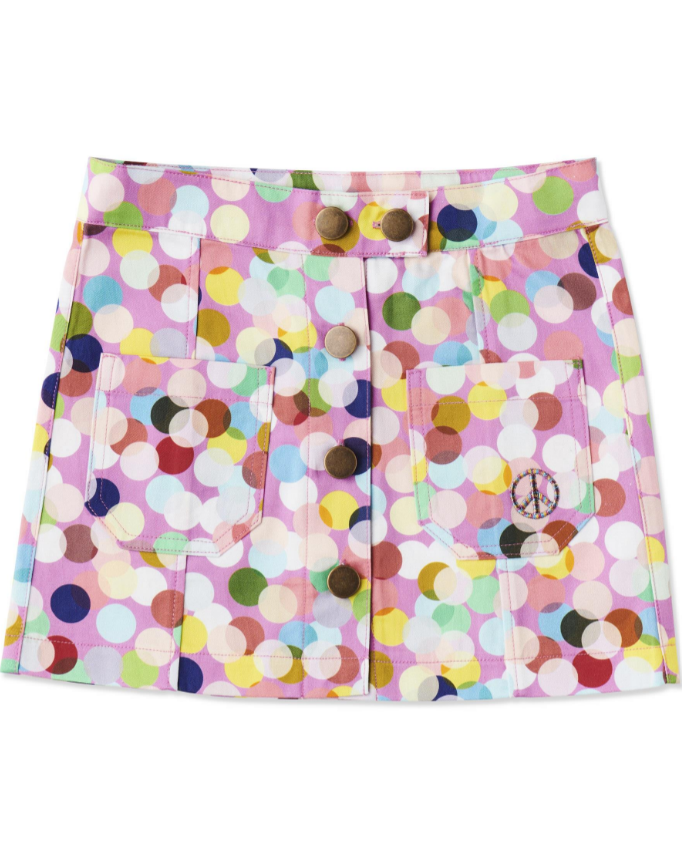 Kip and Co Confetti Pink Cotton Drill Skirt