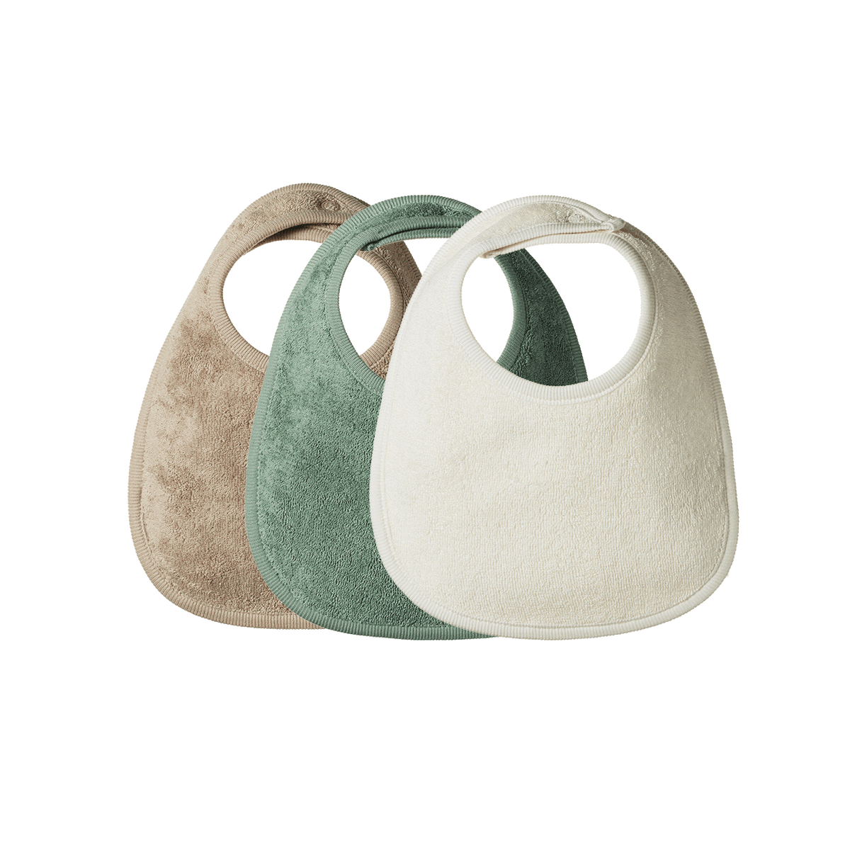 Nature Baby DRIBBLE BIBS 3 PACK Natural/Nougat/Lily Pad