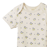 Nature Baby SHORT SLEEVE BODYSUIT Daisy Daze Print