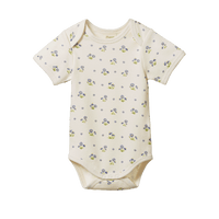 Nature Baby SHORT SLEEVE BODYSUIT Daisy Daze Print