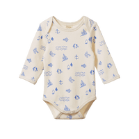 Nature Baby LONG SLEEVE BODYSUIT Atlantic Print