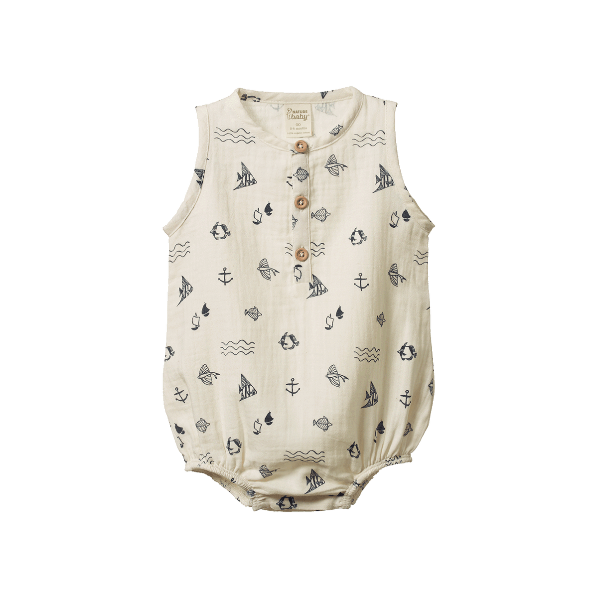 Nature Baby CEDAR SUIT MUSLIN Atlantic Natural Print