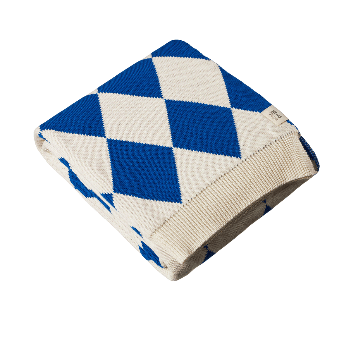 Nature Baby DUNE BLANKET Blue Diamond Knit Cot