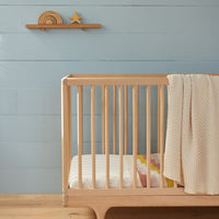 Nature Baby Merino Knit Blanket Cot - Natural