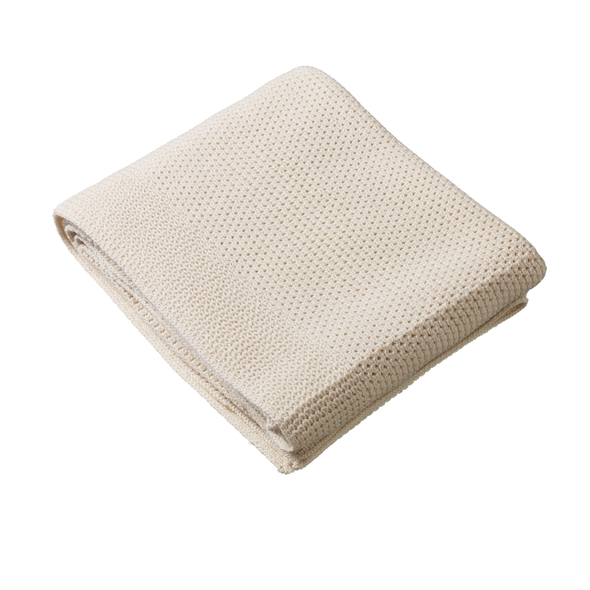 Nature Baby Merino Knit Blanket Cot - Natural