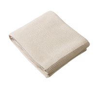 Nature Baby Merino Knit Blanket Cot - Natural