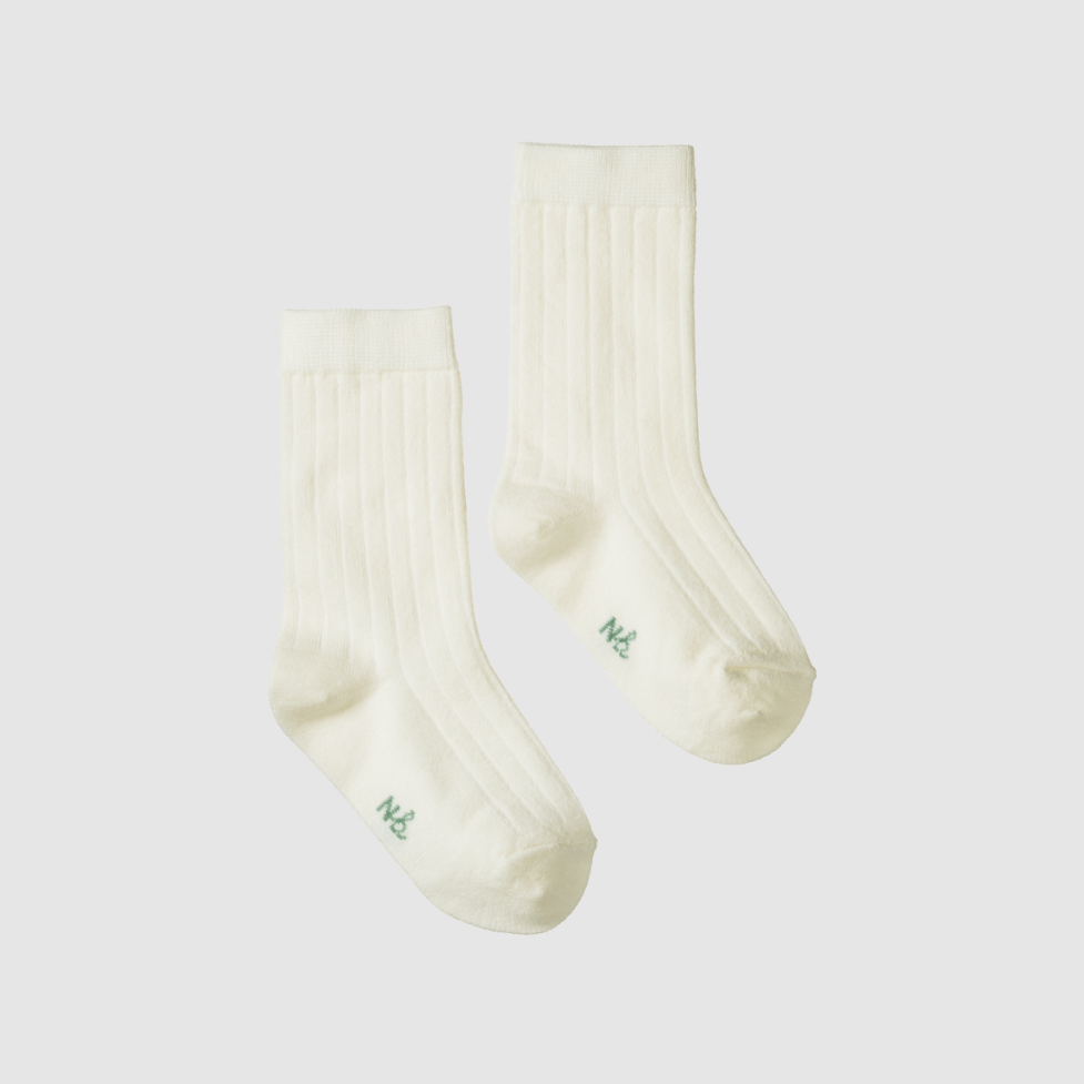 Nature Baby Organic Wool Rib Socks Natural