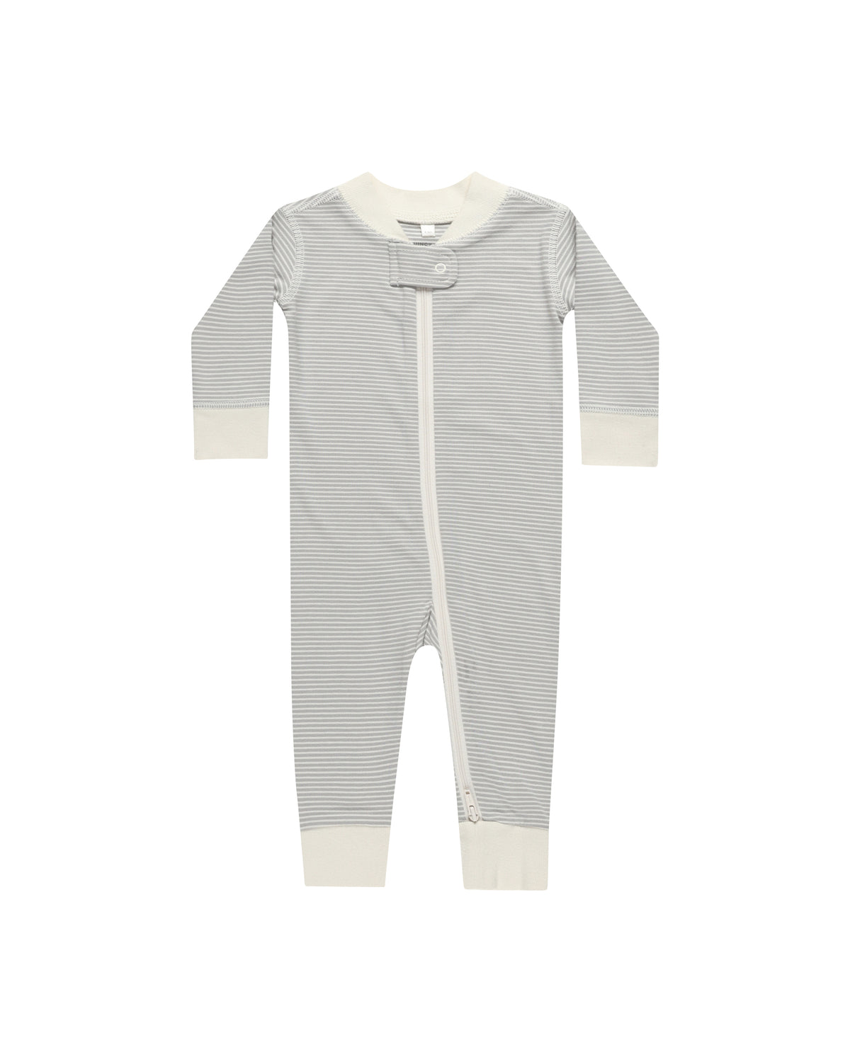 Quincy Mae ZIP LONG SLEEVE SLEEPER || BLUE MICRO STRIPE