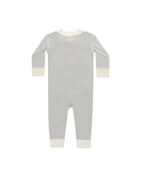 Quincy Mae ZIP LONG SLEEVE SLEEPER || BLUE MICRO STRIPE