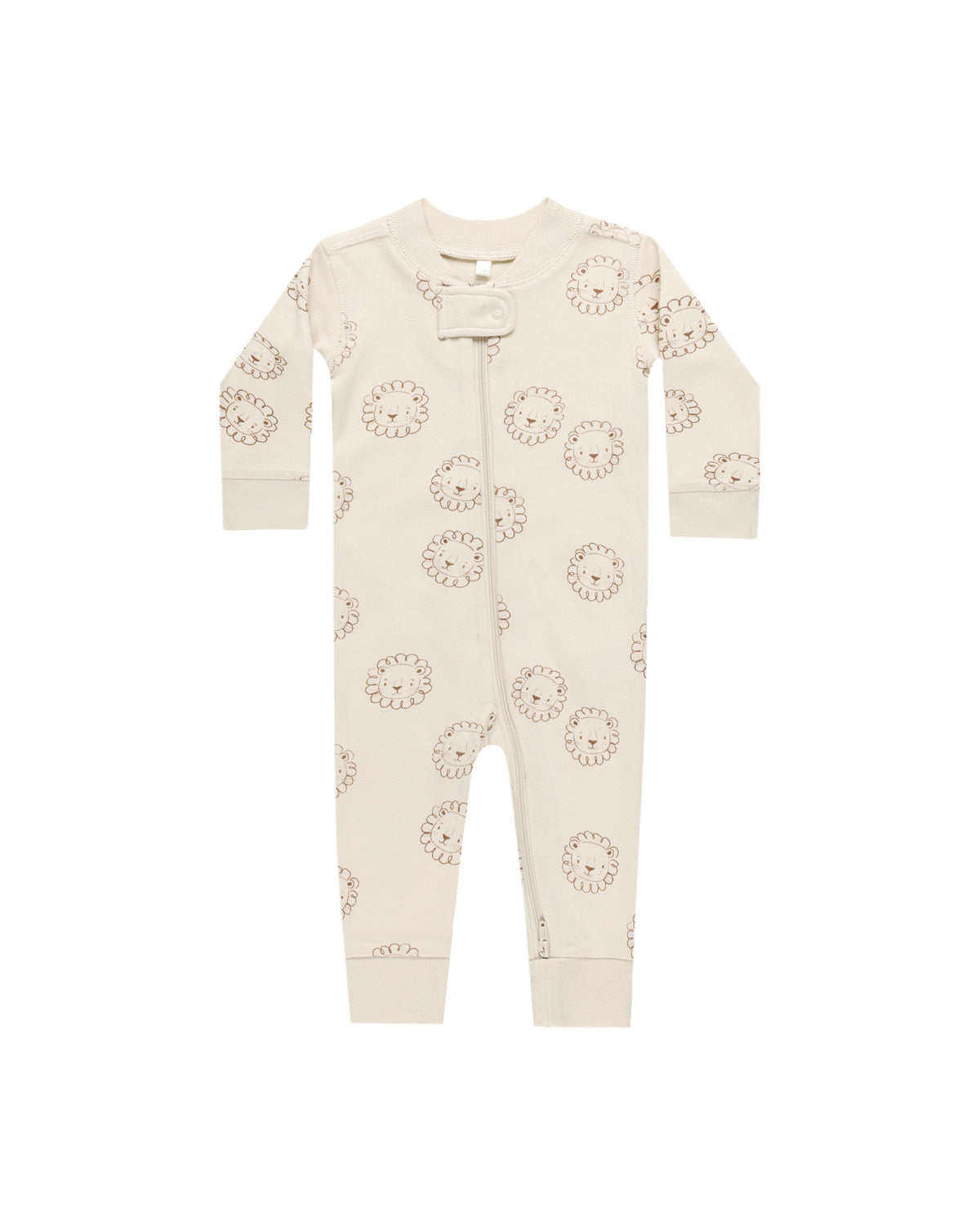 Quincy Mae ZIP LONG SLEEVE SLEEPER LIONS-NATURAL