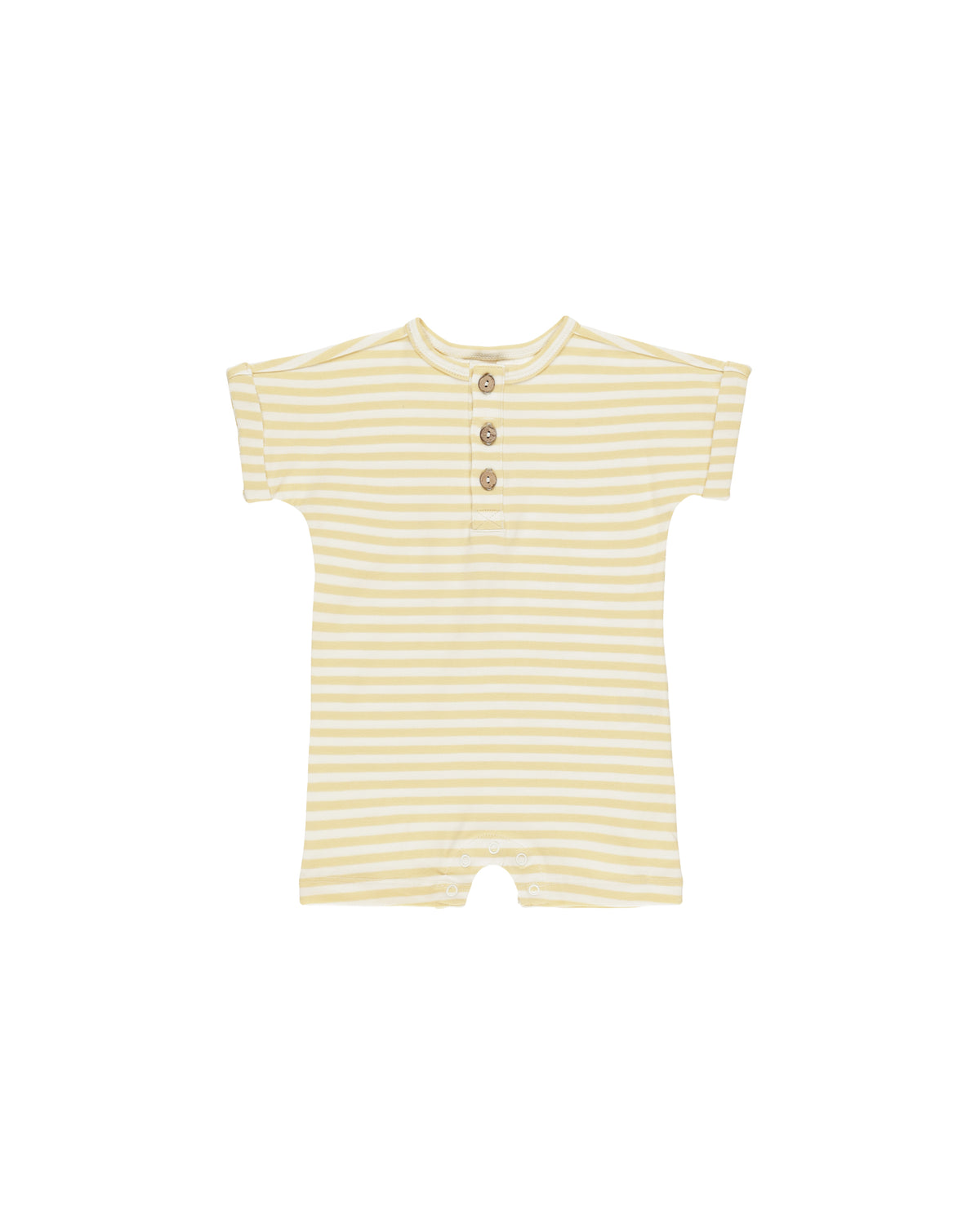 Quincy Mae Short Sleeve One-Piece Yellow Stripe