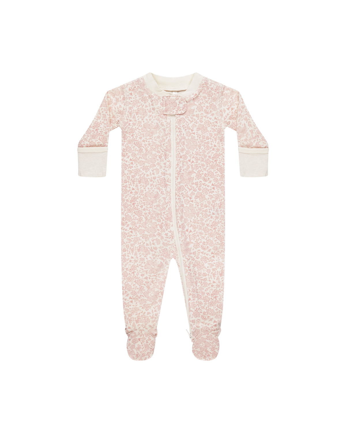 Quincy Mae Zip Long Sleeve Sleeper Footie - Pink Blossom