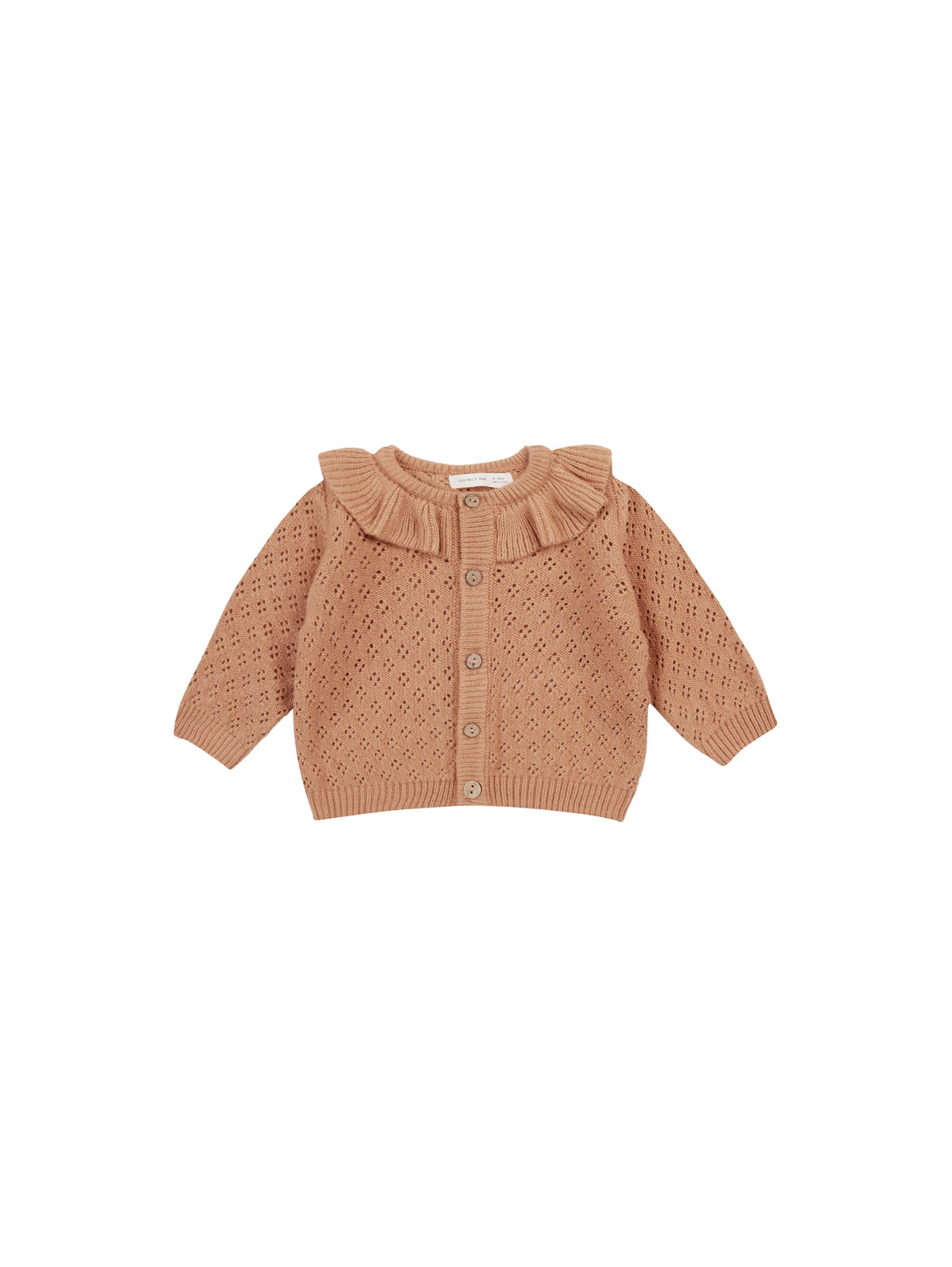 Quincy Mae Ruffle Collar Cardigan Melon