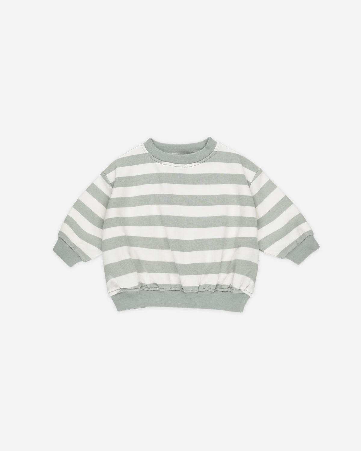 Quincy Mae Relaxed Sweatshirt - Sage Stripe