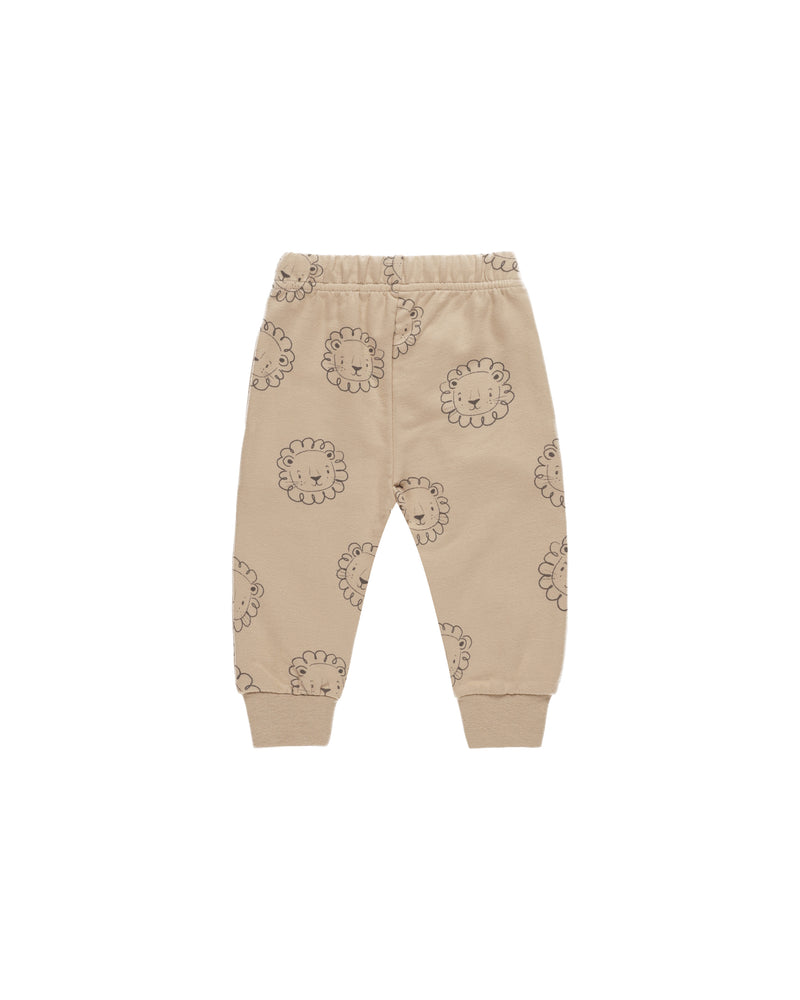 Quincy Mae RELAXED FLEECE SWEATPANT LIONS-LATTE