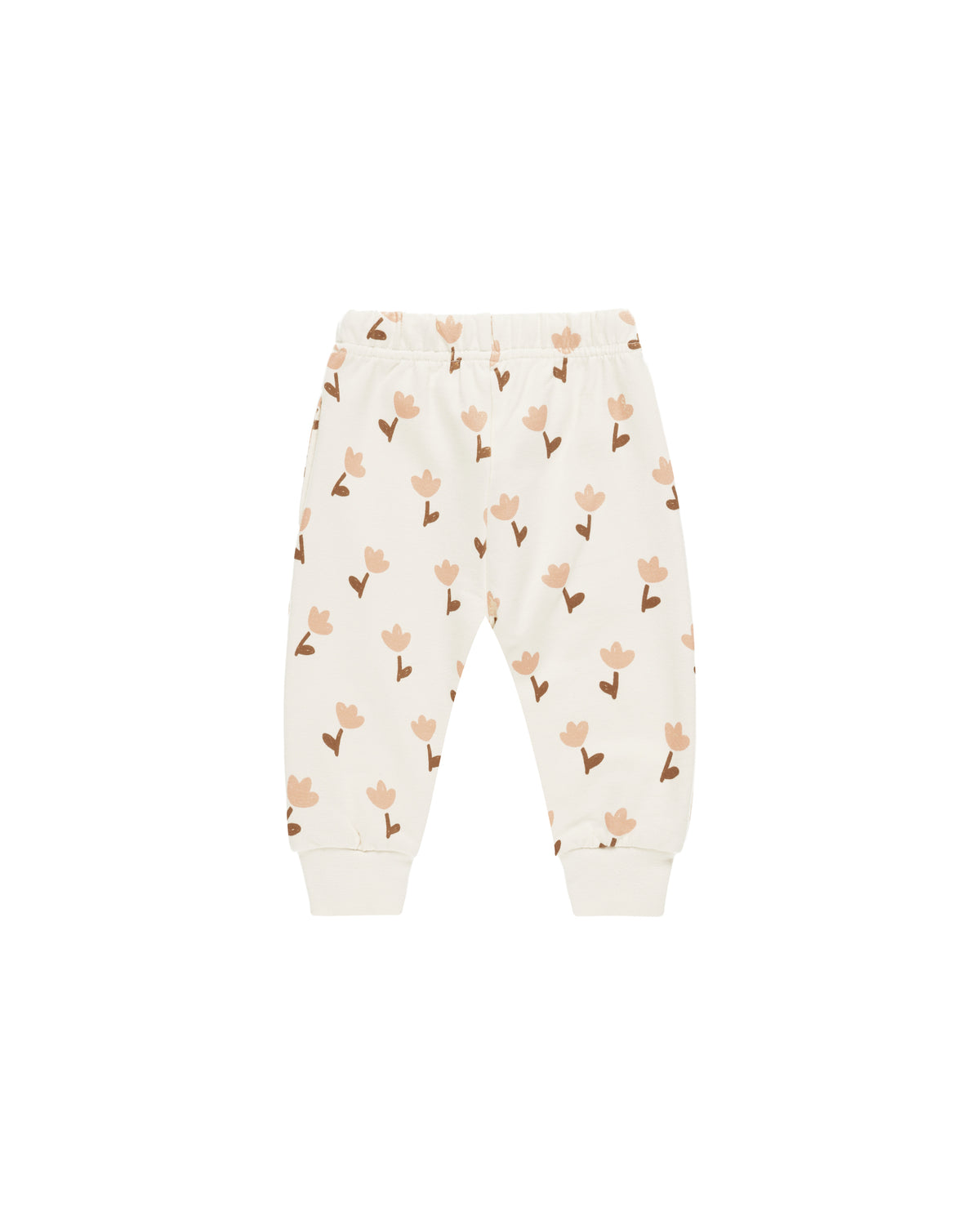 Quincy Mae RELAXED FLEECE SWEATPANT TULIPS-IVORY