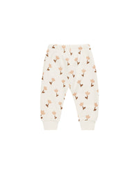 Quincy Mae RELAXED FLEECE SWEATPANT TULIPS-IVORY