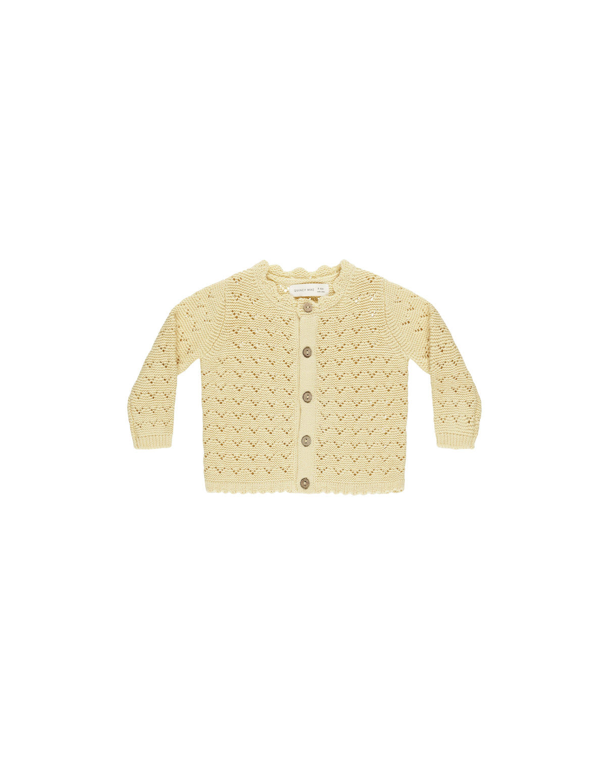 Quincy Mae Scalloped Cardigan - Yellow