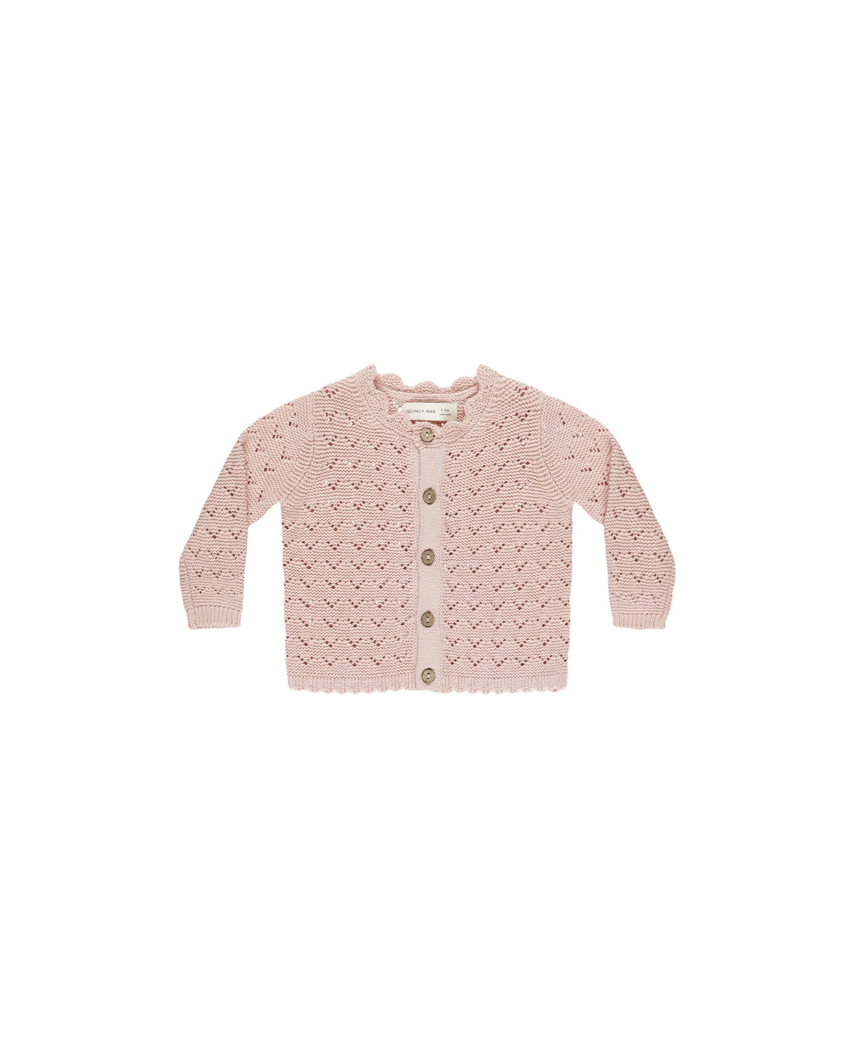 Quincy Mae Scalloped Cardigan - Bubblegum