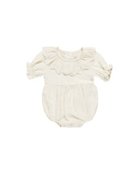 Quincy Mae COLLARED ROMPER IVORY