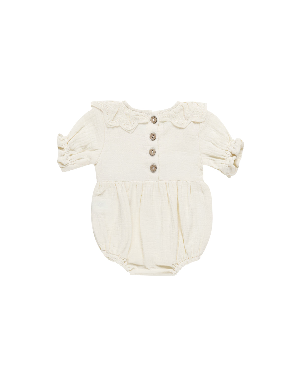 Quincy Mae COLLARED ROMPER IVORY