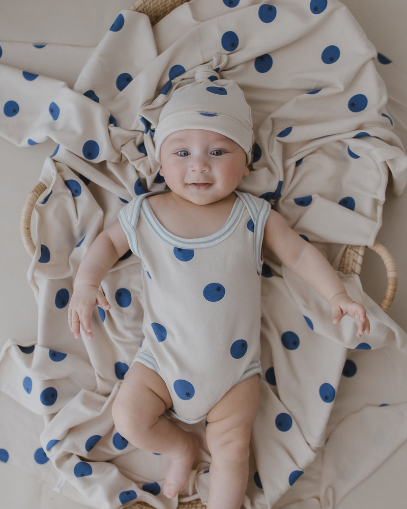 Susukoshi ORGANIC Swaddle  Blanket Blueberries