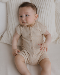 Susukoshi ORGANIC Snap Romper S/S. Mango Crush