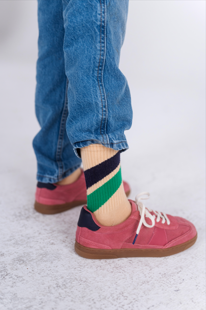 Repose AMS sporty socks - sand stripe